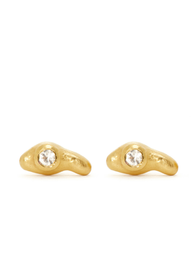 Bindu 1 White Topaz Earring Studs