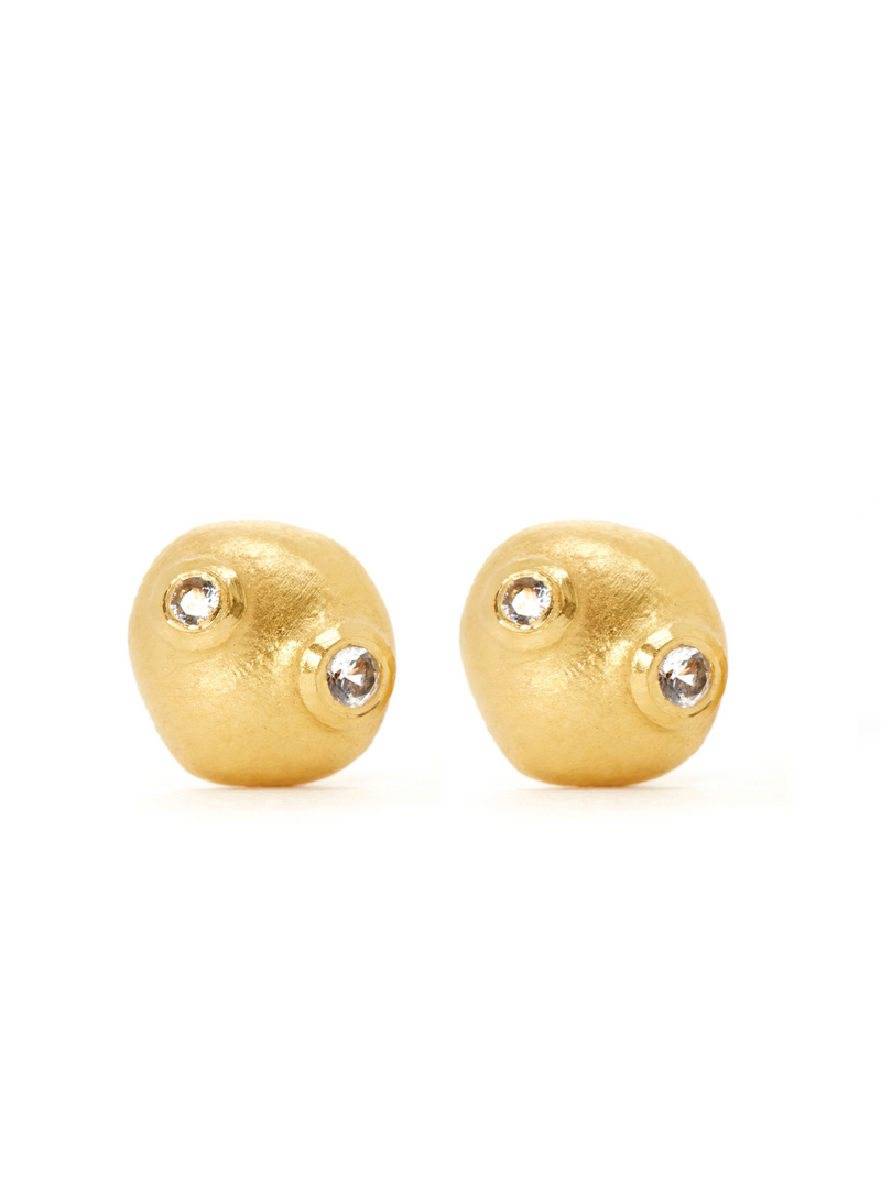 Tapas 1 White Topaz - Earring Studs