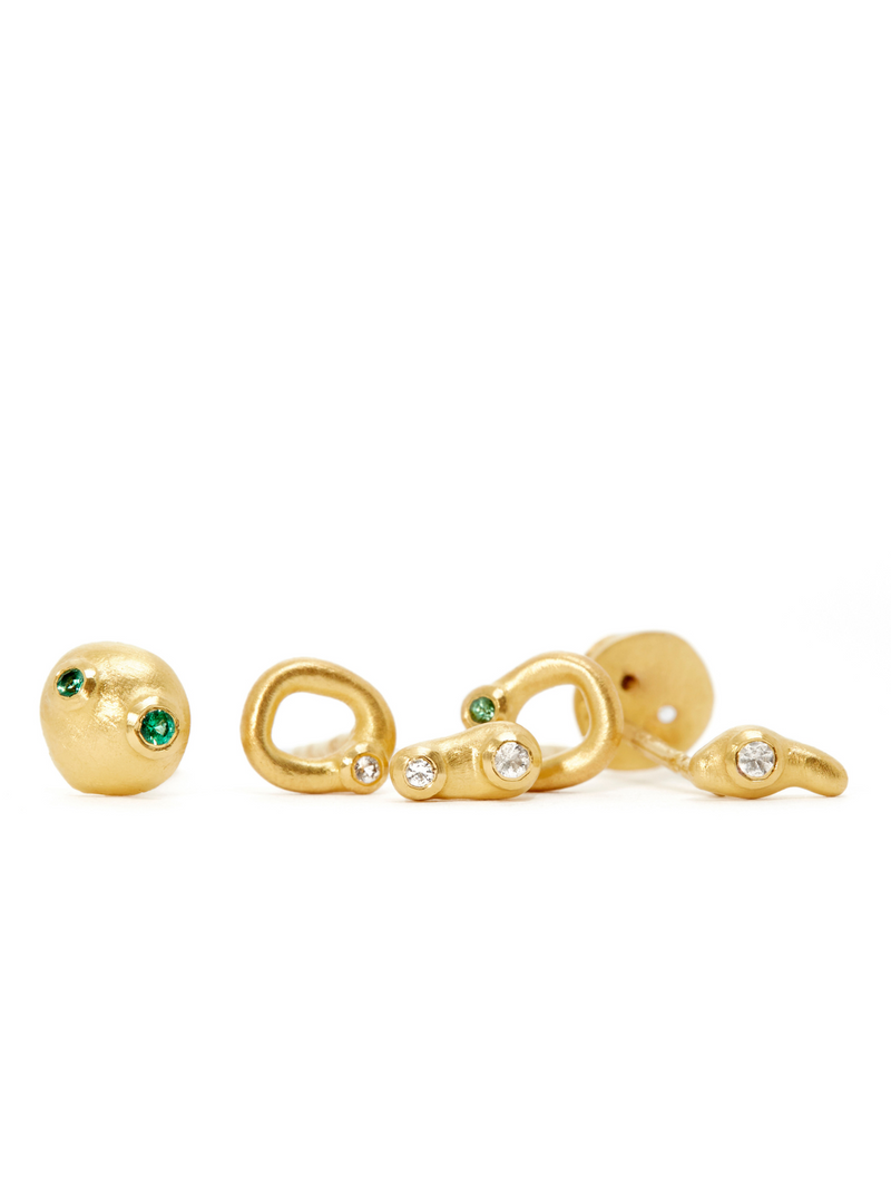 Marakata 2 Green emerald - Earring Studs