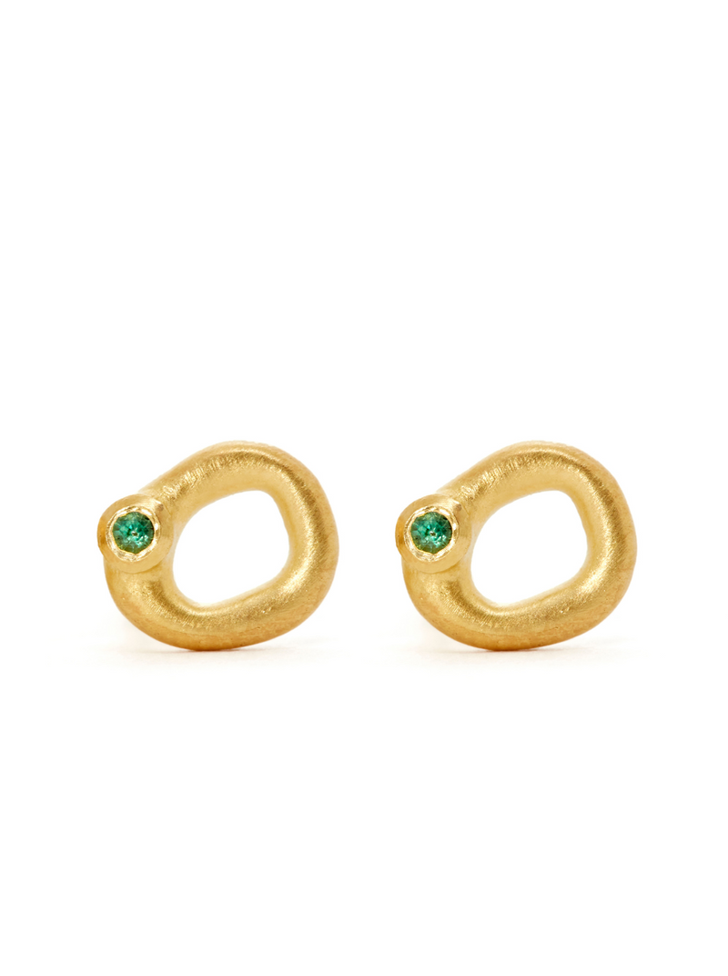 Marakata 2 Green emerald - Earring Studs